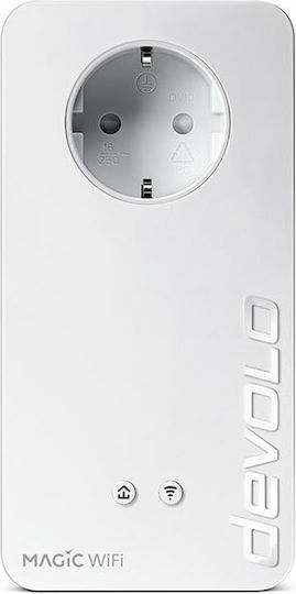 Devolo Magic 2 WiFi next Powerline Dual Kit Wi‑Fi 5 with Passthrough Socket and 2 Gigabit Ethernet Ports