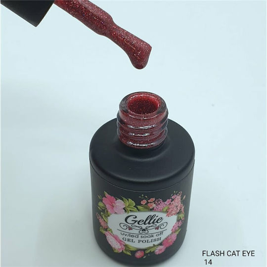 Gellie Flash Cat Eye Halb-permanenter Nagellack 14 mit Glitter Katzenauge 10ml 1Stück