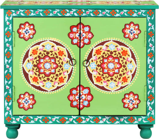 Μπουφές από Μασίφ Ξύλο Πράσινος 70x35x60cm