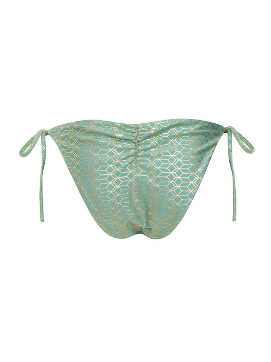 Pretty Me Callisto Bikini Slip with Ties Green