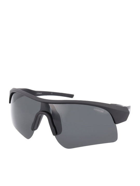 Polaroid Unisex Sunglasses with Black Plastic Frame and Black Polarized Lens PLD7024/S 003M9