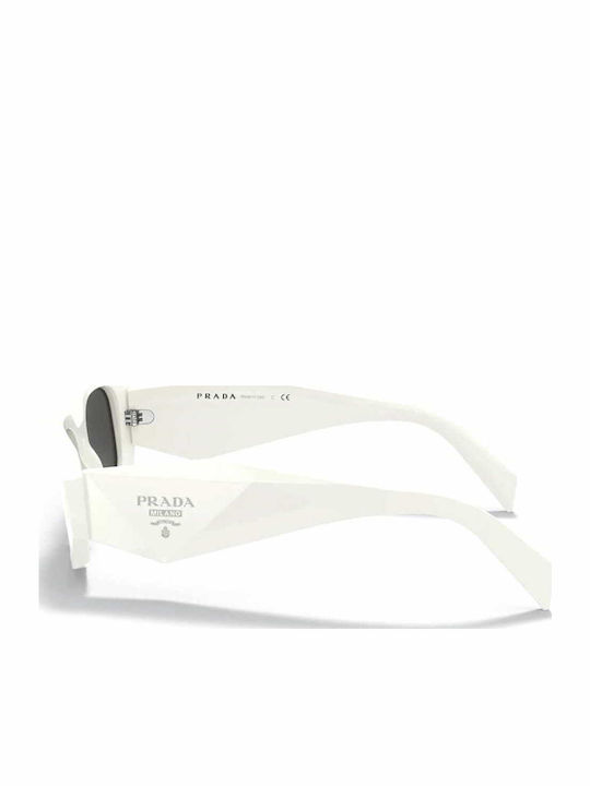 Prada Women's Sunglasses with White Plastic Frame and Black Lens PR17WS 1425S0