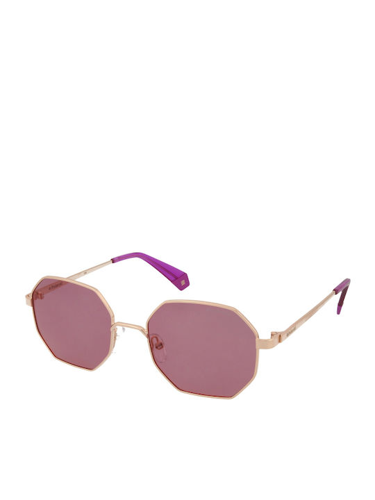 Polaroid Sonnenbrillen mit Rose Gold Rahmen und Rosa Polarisiert Linse PLD6067/S YEP/A2