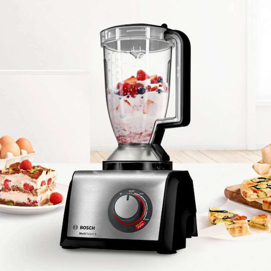 Bosch Multifunctional Food Processor 1250W with Pot 3.9lt and Jug Blender Black