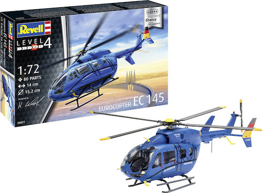 Revell Planes Series Eurocopter EC 145 Modeling Figure Helicopter 69 Pieces in Scale 1:72