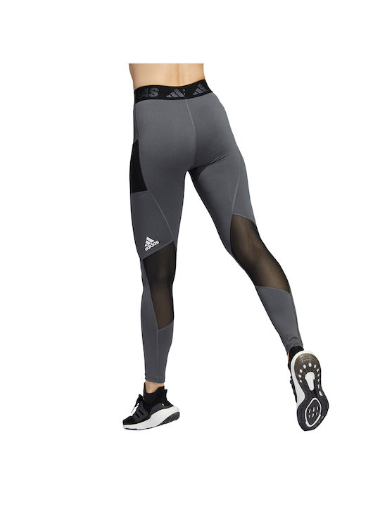 Adidas Techfit Badge of Sport Women's Long Running Legging High Waisted Gray