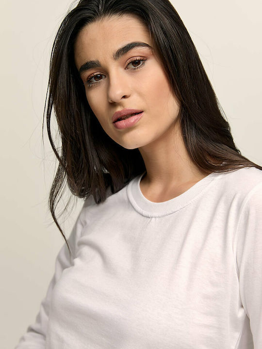 Women's Athletic Blouse Long Sleeve White