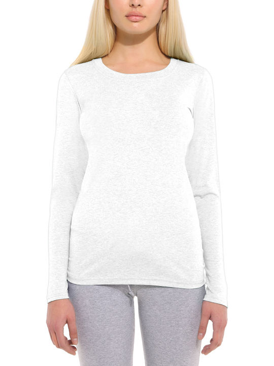Women's Athletic Blouse Long Sleeve White
