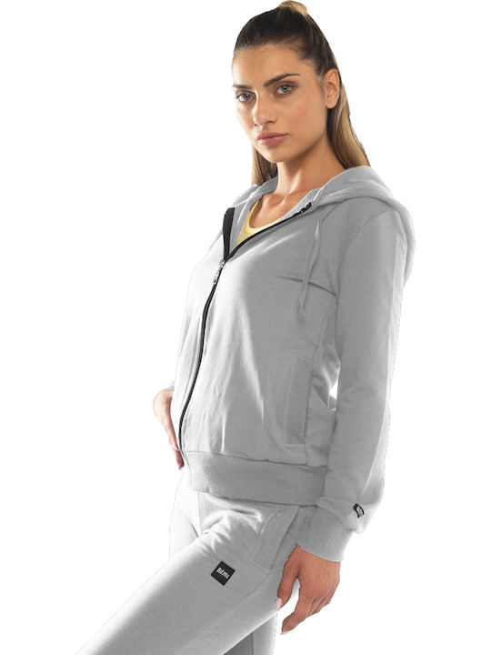 Women's Sweatshirt Jacket Hooded Gray