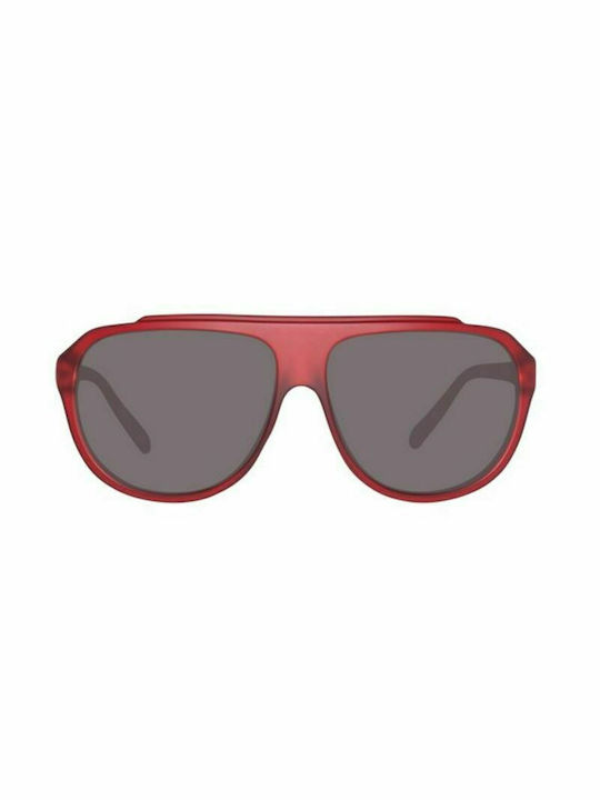 Benetton Men's Sunglasses with Red Plastic Frame and Gray Lens BE921S 04