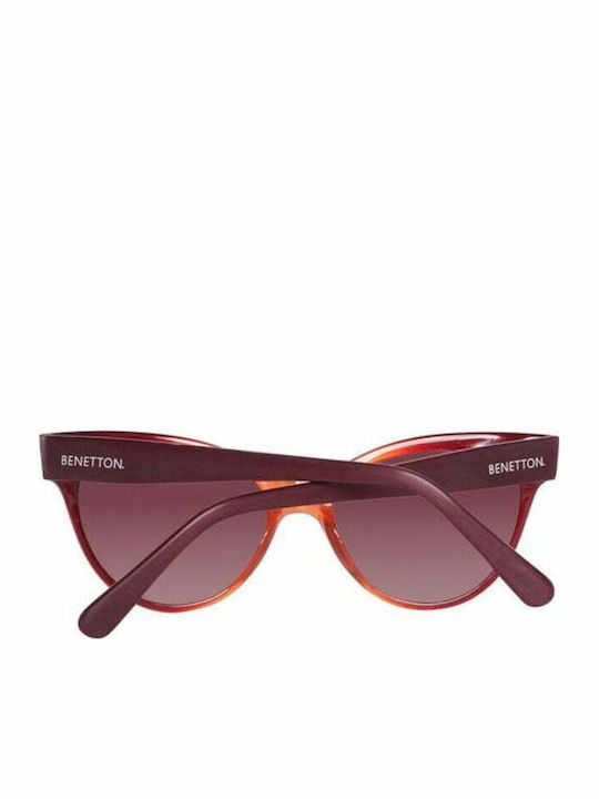 Benetton Women's Sunglasses with Red Plastic Frame and Red Lens BE998S 04