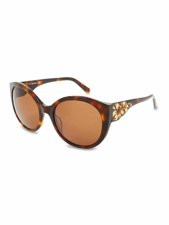 Swarovski Women's Sunglasses with Brown Tartaruga Plastic Frame and Brown Lens SK0174 52E