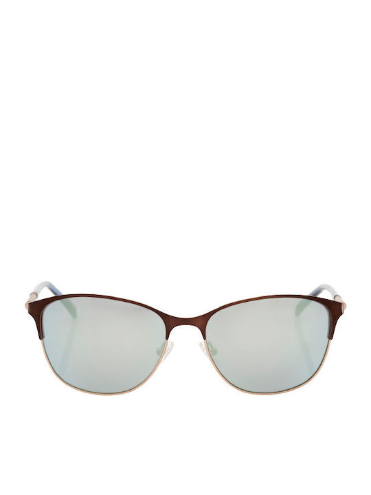 Gant Women's Sunglasses with Brown Metal Frame and Silver Mirror Lens GA8051 49G