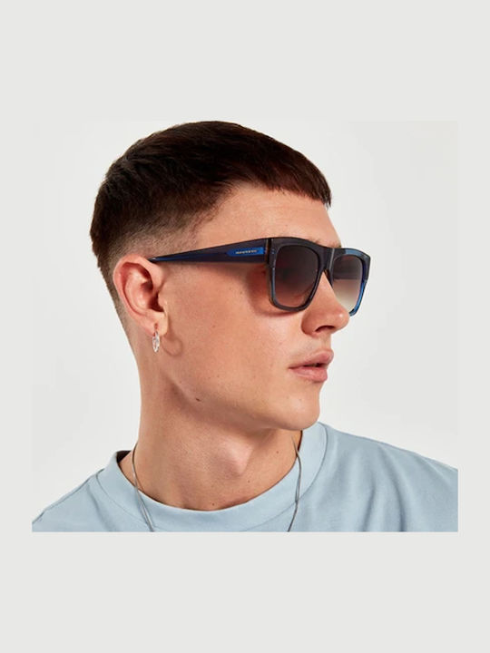 Hawkers Doumu Unisex Sunglasses with Blue Plastic Frame and Brown Gradient Lens HDOU20LWX0