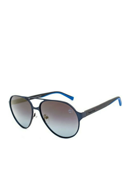 Timberland Men's Sunglasses with Navy Blue Metal Frame and Blue Gradient Lens TB9145-91D