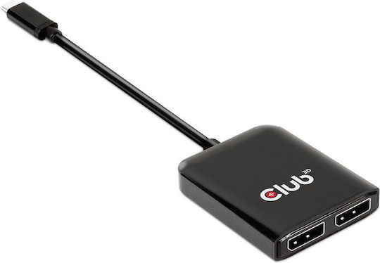 Club3D Μετατροπέας USB-C male σε DisplayPort 2x female 1τμχ CSV-1555