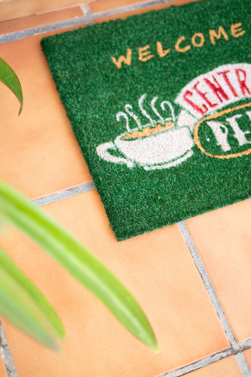 Grupo Erik Entrance Mat made of Coir with Anti-slip Backing Friends Central Perk Green 40x60cm