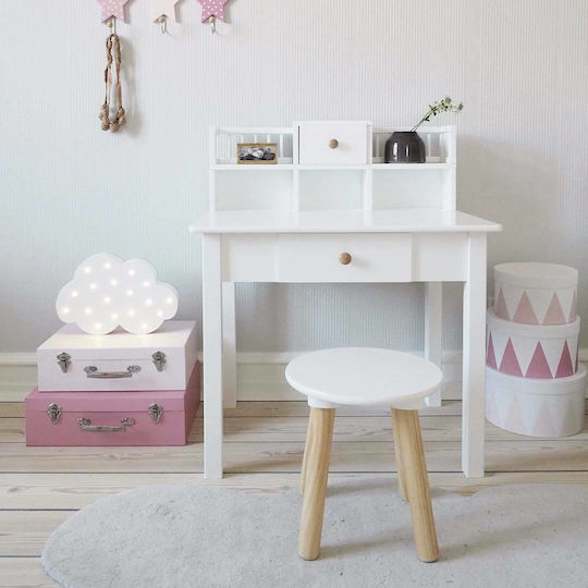 Kids Desk made of Solid Wood White 60x44x71cm