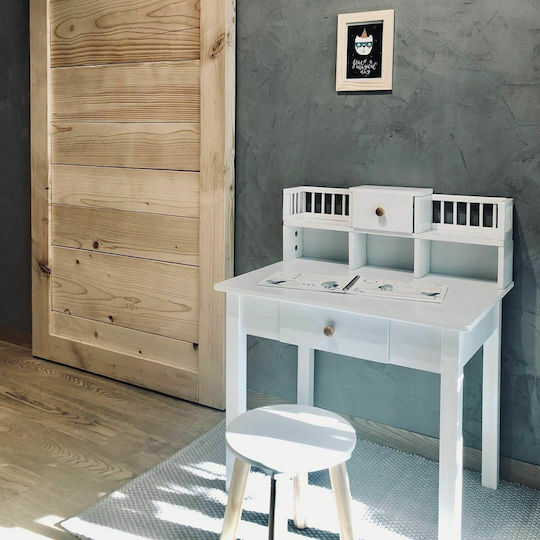 Kids Desk made of Solid Wood White 60x44x71cm