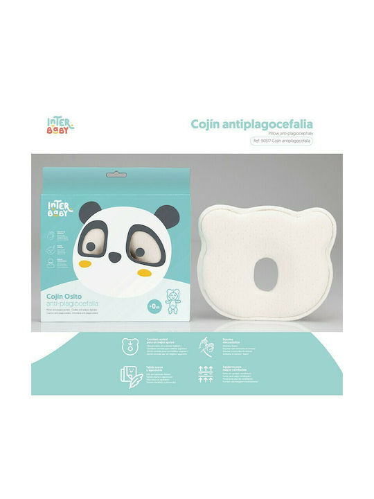 Interbaby Βρεφικό Μαξιλάρι Πλαγιοκεφαλίας Bear Λευκό