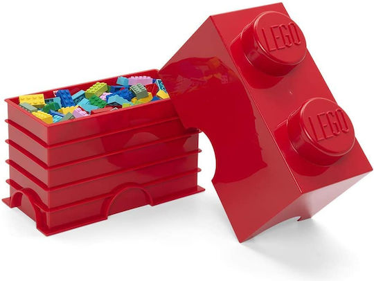 LEGO Kinder Aufbewahrungsbox aus Kunststoff 2-Stud Rot 25x12x18cm 1Stück