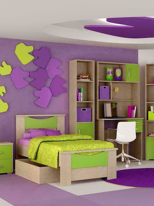 Smile Kids Bed Semi Double Green for Mattress 110x190cm