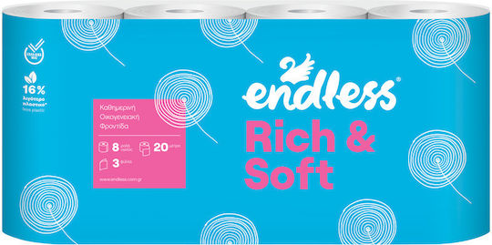 Endless Rich and Soft Χαρτί Υγείας 10 Ρολά 3 Φύλλων (95gr/Ρολό)
