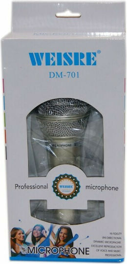 Weisre Μικρόφωνο Karaoke Ενσύρματo DM-701 Ασημί