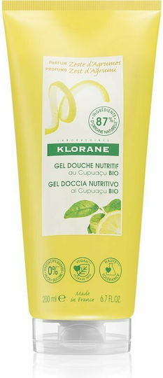 Klorane With Organic Cupacu Butter Αφρόλουτρο σε Gel & Άρωμα Εσπεριδοειδή 200ml