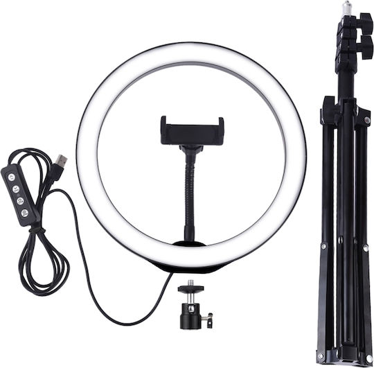 Puluz Ringlicht 26cm 3200 - 6500K mit Bodenstativ und Handyhalter