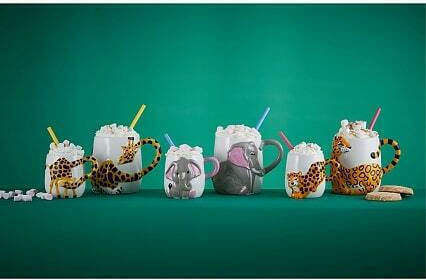 Price & Kensington Girrafe Mug Ceramic White 405ml 2pcs