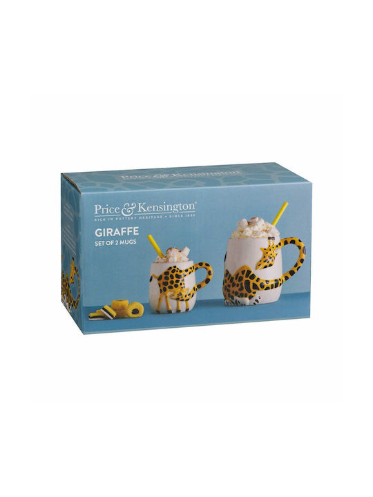 Price & Kensington Girrafe Mug Ceramic White 405ml 2pcs