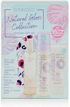 Sunkissed Natural Glow Collection Dark Tanning Комплект за грижа за кожата за Хидратация & Блясък