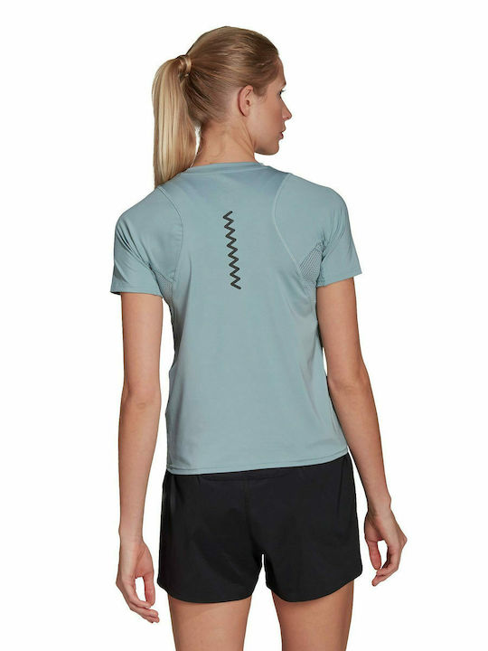 Adidas Run Fast Γυναικείο Αθλητικό T-shirt Fast Drying Ocean Green