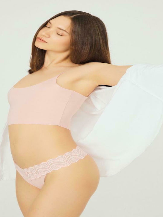 Linda Femeie Brazilia cu Dantelă Roz