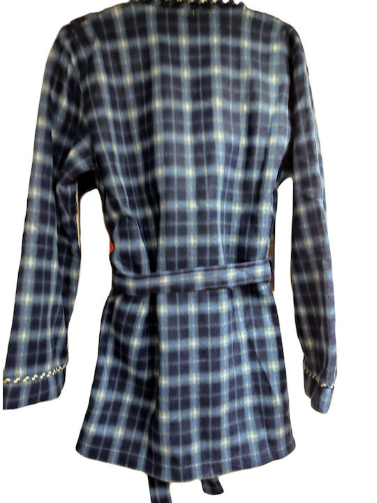 Men's Harmony Plaid Robe 47615 Blue