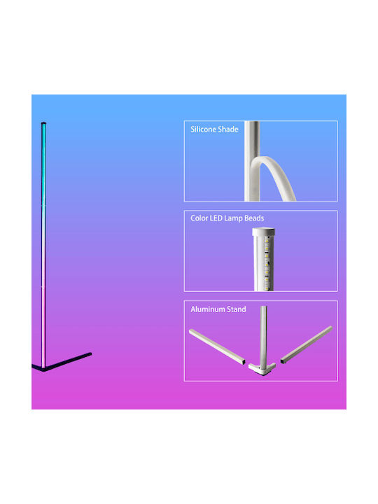 Elvhx LED Φωτιστικό Δαπέδου Υ140xΜ40εκ. με RGB Φως Μαύρο