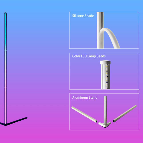 Elvhx LED Подова Лампа В140xД40см. с RGB Светлина Черен