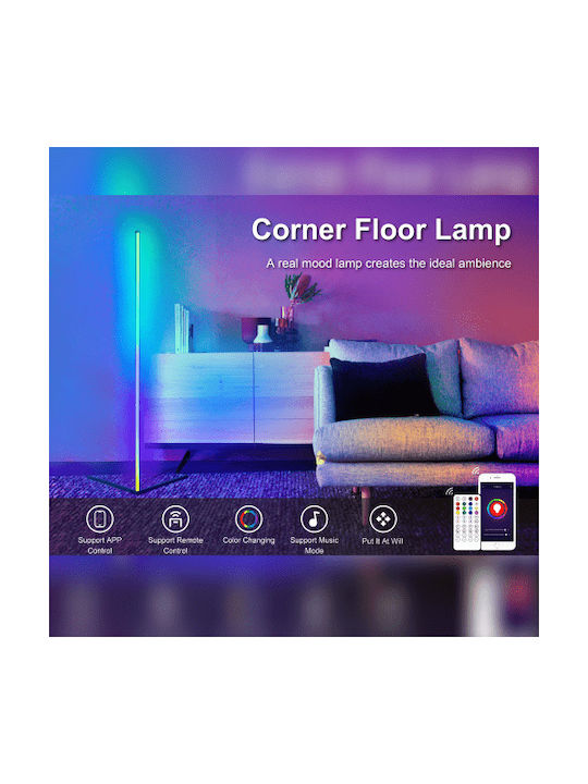 Elvhx LED Φωτιστικό Δαπέδου Υ140xΜ40εκ. με RGB Φως Μαύρο