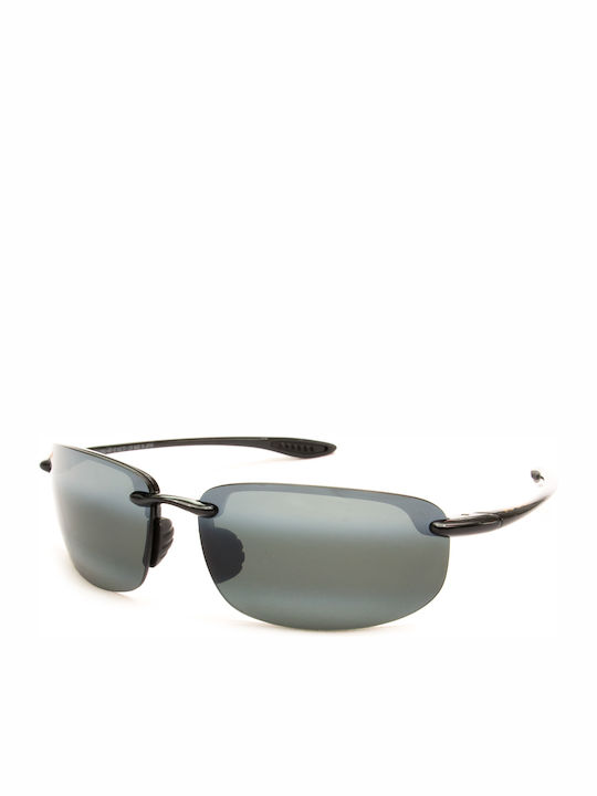 Maui Jim Ανδρικά Γυαλιά Ηλίου με Μαύρο Κοκκάλινο Σκελετό και Μαύρο Ντεγκραντέ Polarized Καθρέφτη Φακό 407-02