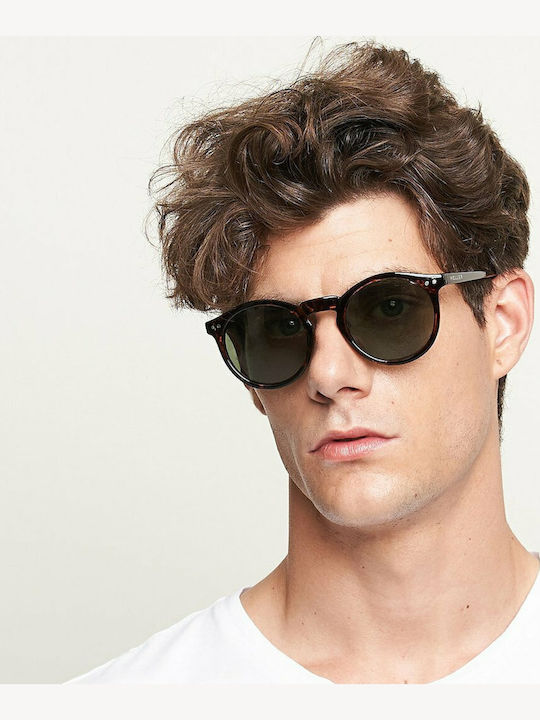 Meller Kubu Unisex Sunglasses with Brown Plastic Frame and Green Lens K-TIGOLI