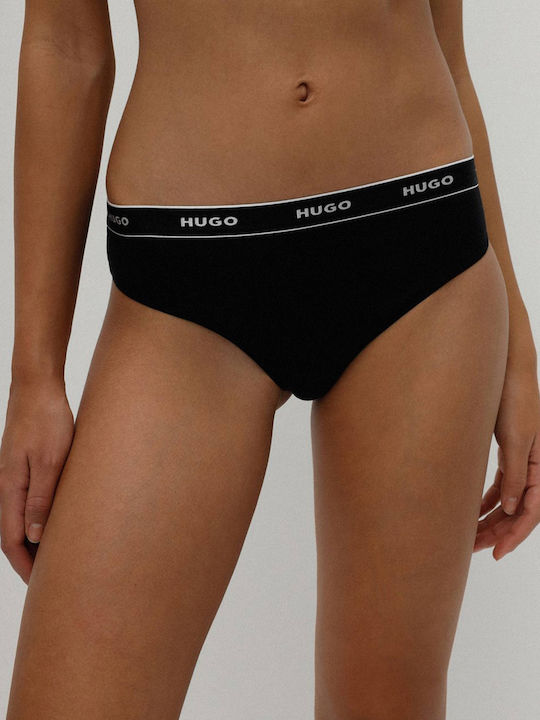 Βαμβακερά Γυναικεία String 3Pack Μαύρα