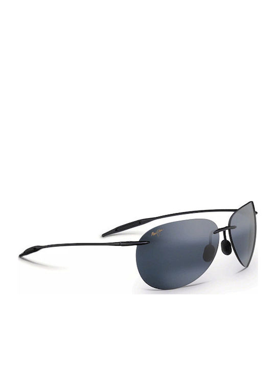 Maui Jim Men's Sunglasses with Black Plastic Frame and Black Gradient Polarized Mirror Lens 421-02
