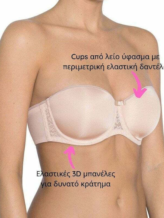 Beauty Full Essential WDP Balconette Μπεζ Σουτιέν με Ελαφριά Ενίσχυση & Μπανέλες