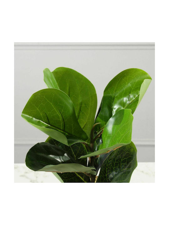 Künstliche Pflanze im Töpfchen Ficus Lyrata Geigenblatt Grün 25cm Supergreens