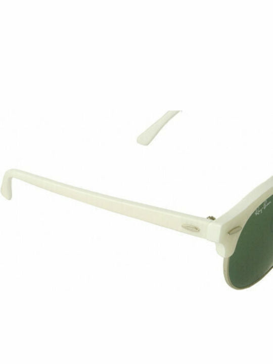 Ray Ban Clubround Unisex Γυαλιά Ηλίου με Μπεζ Σκελετό και Πράσινο Καθρέφτη Φακό RB4246 988/2X