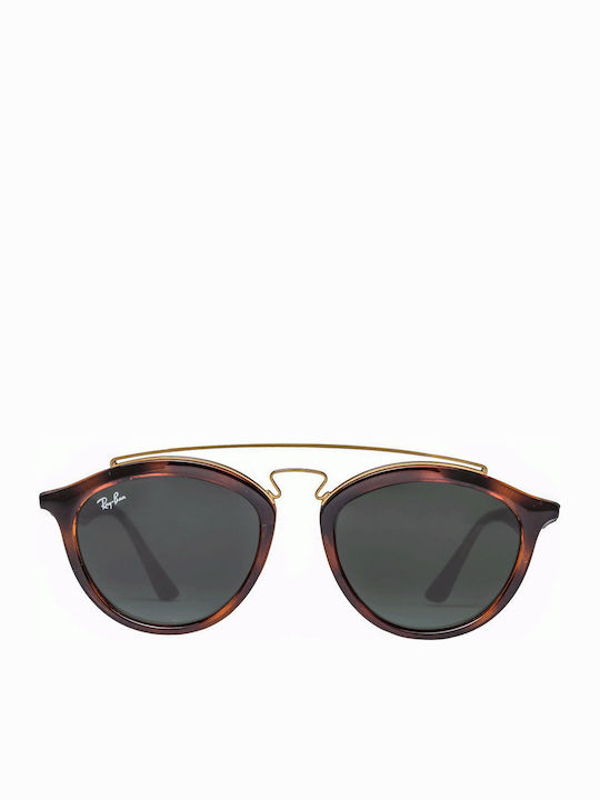 Ray Ban Gatsby II Unisex Sunglasses with Brown Tartaruga Plastic Frame and Green Lens RB4257 710/71