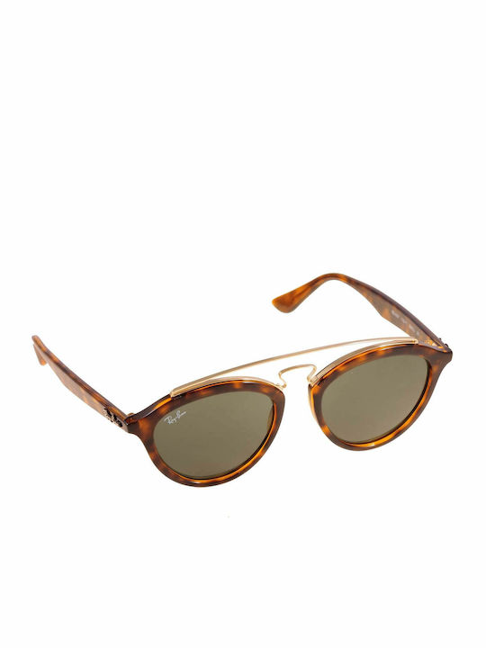Ray Ban Gatsby II Unisex Sunglasses with Brown Tartaruga Plastic Frame and Green Lens RB4257 710/71