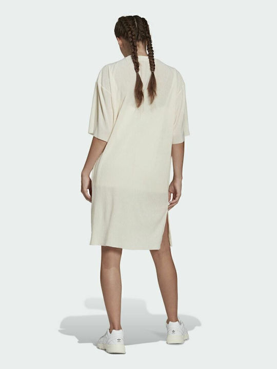 Adicolor Summer Midi Athletic Dress T-Shirt Short Sleeve Beige