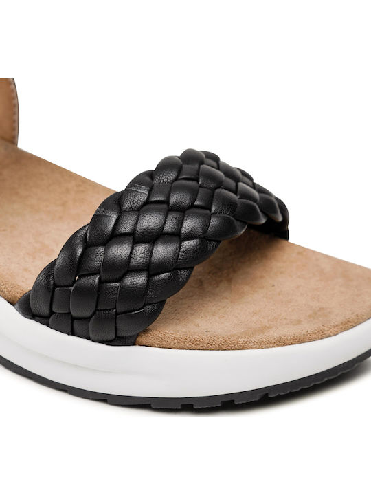 Anatomic Women's Leather Ankle Strap Platforms Black